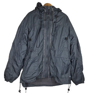 Vtg Raw Blue Jacket Coat XL Blue Hooded Hip Hop Streetwear Cold Rain Insulated